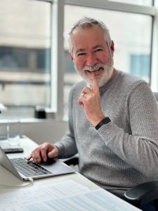 Matthew Healey at his desk